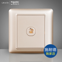 Schneider switch socket panel telephone socket weak current panel household wall socket Rui yi champagne gold