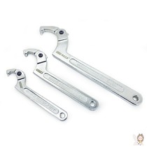  Crescent wrench Chrome vanadium steel multi-function adjustable hook motorcycle shock absorber wrench Water meter round nut wrench