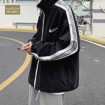 Oversize baseball uniform mens ins tide standing collar harbor wind spring and autumn summer plus size coat tide brand coach jacket