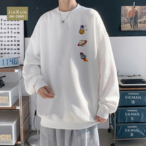 Space print sweater mens spring and autumn hooded large size wild tide brand ins high street oversize handsome jacket
