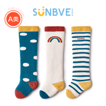 Baby Long Silo Socks Spring Autumn Pure Cotton Newborn Baby Toddler Newborn Baby Socks Thin with knee no bones and legs Songkou