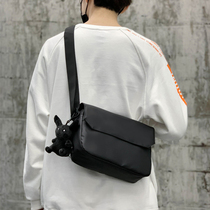 Dark Black Ensemble Day Ensemble Small Satchel Retro Men Casual Tide Card Slanted Satchel Korean version Student Jane about Single Shoulder Sail Bag