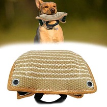 Dog training coarse hemp bite pillow with handle rough hemp triangle bite target dog bite pillow training dog supplies