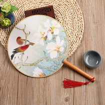 Ancient style fan Chinese style cheongsam womens costume Chinese costume tassel fan dance custom portable small embroidery round fan