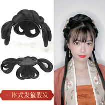 Costume wig one-piece style hair band soft hair bun ming cushion hair headdress hair bag antique Hanfu photo hairstyle