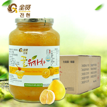 Quanxian Honey grapefruit tea Korea imported drinking water fruit tea jam milk tea raw materials 2kg*6 bottles