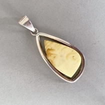 European origin white wax shape pendant