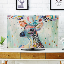 Nordic TV cover cloth hanging LCD TV cover cloth 50 inch 60 inch 55 inch dust cover fabric cotton linen