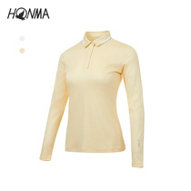 HONMA2022 New Golf Dress Woman Long Sleeve Polo T-shirt High Play Fabric Bow Tie Design
