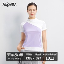 HONMA2021 new golf womens short-sleeved Polo arc contrast stitching