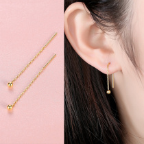 s925 pure silver earline female flow susilver small earrings short earrings with long trunked extra-virgin temperament brief ear nails not to be removed