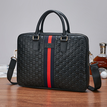 Overseas mens bag luxury shoulder Hand bag leather mens computer briefcase mens business bag