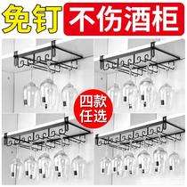 Wine glass rack upside down household goblet hanger Light luxury wine glass wine rack ornament shelf hanging without punching