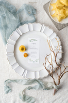 Runjia home Korean decorative cake European retro old dinner plate decorative plate cover plastic plate 4 pieces