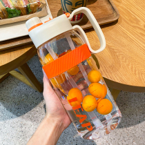 2000ml water cup large capacity sports kettle portable straw double drink cup men and women plastic high temperature resistant ton barrel
