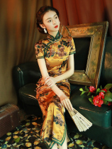 Yellow cheongsam 2021 new summer national tide wind improved version of Chinese style dress temperament young girl