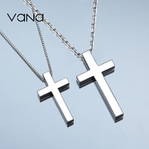 vanas925 sterling silver cross pendant men and women couple necklace pair of ins hip hop tide male pendant