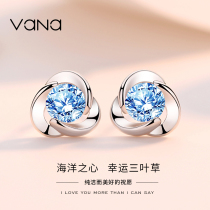 vana ocean heart stud earrings female sterling silver earrings high-end 2023 new birthday gift for girlfriend