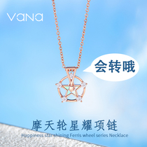 vana Star Ferris wheel collarbone necklace female 2021 New sterling silver light luxury niche design summer birthday gift