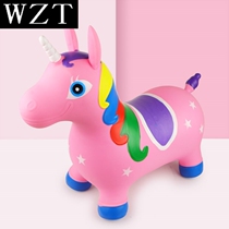 Childrens inflatable vault vault vault jump deer increase thickened inflatable inflatable Trojan horse Pony baby Mount childrens toy