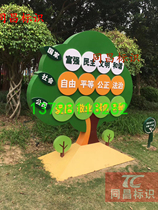 Customized Park wooden grass indicator flat vertical greening warning love flowers and plants warm tips value card