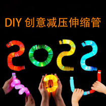 diy decompression deviner color telescopic tube toy splicing rave entertainment Puzzle Creative Night City Led Lights Water