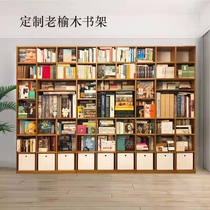 Custom Old Elm Wood Bookshelf Pine Wood Bookshelf Whole Wall Partition Hanging Cabinet Shelve Solid Wood Bookcase Full Wall Bookshelves Set To Do