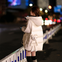 Down jacket 2021 new female winter short white duck down big brand high-end students loose foreign style thick coat Korean