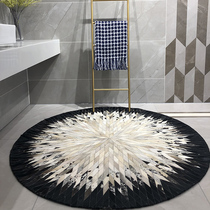 Light Extravaganza Living-room Real Leather Sofa Bedroom Clothing Cap Room Piano Round Bull Leather Carpet Round Superior Mahair Small Ground Mat