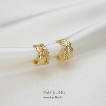 No earbuds must be in classic small balsamic wind 100 lap commuter zircon earring earring silver needle female painless mosquito coil pan ear clip