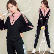 2021 new running fitness suit women slim slim autumn winter long sleeve gym exercise yoga quick clothes