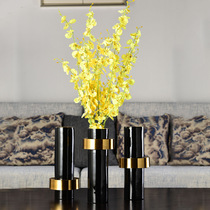 Post-modern home soft decoration indoor TV cabinet resin crafts ornaments flower arrangement vase light luxury decoration