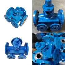 BX44W - 16C asphalt special cast steel flange thermal insulation three - way plug valve BX43 second pass high temperature asphalt plug