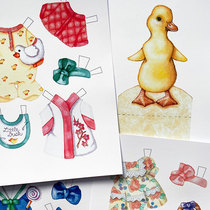 Cute duckling little animal vintage paper doll dress up paper doll paper doll dress up