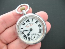 Gas needle west end watch railway porcelain plate Swiss gas real antique pocket watch