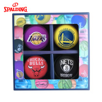 Spalding mini small basketball model NBA team logo childrens toy high elastic rubber small leather ball to enjoy and take pictures
