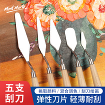 Montmart oil painting knife scraper set oil painting stick gouache acrylic pigment palette knife art students special texture knife painting tool alloy