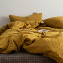 Class A full cotton double layer gauze four pieces 100 full cotton yarn pro-skin naked bed linen quilt Nordic Wind Seasons