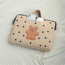 Korean computer bag female portable cute cartoon Apple 13 3 inch HP 14 notebook 15 6 ASUS inner bag