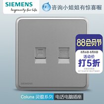 Siemens switch socket Lingyun Xinghui Silver two-digit telephone network computer panel 86 wall household board gray