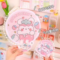 Japanese cartoon folding fan cute mini portable fan girl heart portable with handle folding fan student gift