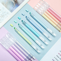 Colin presses the highlighter set light color students use notes to rough key marker pen color marker pen