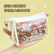 Days Department of Inches Brief Transparent Waterproof Pvc Girl Hearts Pencil Bags Cute Students Large Capacity Cosmetics Containing bags