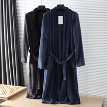 Export single self-leaving recommended foreign trade mens clothing autumn and winter fine and warm flange suede sleeping robe home clothes bathrobe