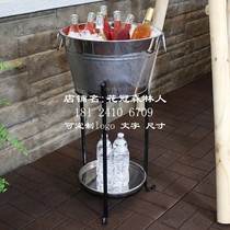 Household red wine round ice bucket Large champagne ice bucket Red wine ice bucket Beer ice bucket Bar restaurant stainless steel ice bucket