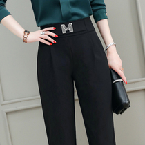 Pants women 2021 new spring and autumn thin loose straight slim casual pants black pants nine Haren pants