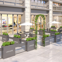 Outdoor flower box combination custom iron flower trough square rectangular flower pond commercial street sales department planting box flower bed