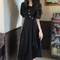 Lily Most French style thin waist skirt Summer new popular wear large size retro age-reducing dress