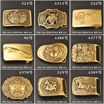 Mens brass buckle head pure copper plate buckle belt belt head buckle smooth buckle belt accessories 40mm