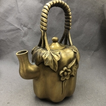 Antique Miscellaneous copper pot ornaments wine bottle kettle home craft decoration products retro bronze can not be used